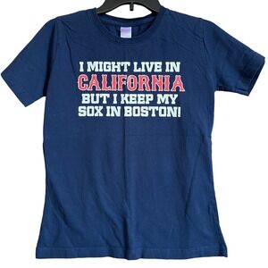 Boston Red Sox MLB TShirt Adult Small Blue Chowdaheadz Keep My Sox In Boston